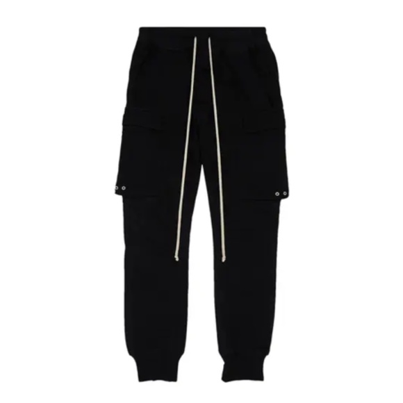 Rick Owens Black Cargo Joggers - Picture 1 of 6